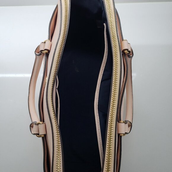 Tory Burch Robinson Double Zip Tote Pale Apricot Royal Navy - Picture 5 of 10